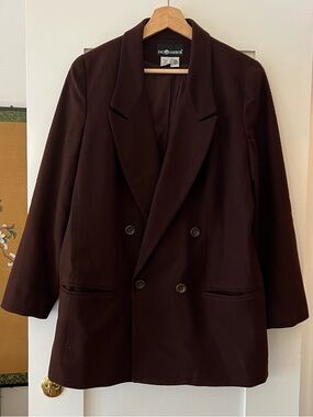 Vintage Sag Harbor 100% Wool Oversized Brown Double Breasted Blazer